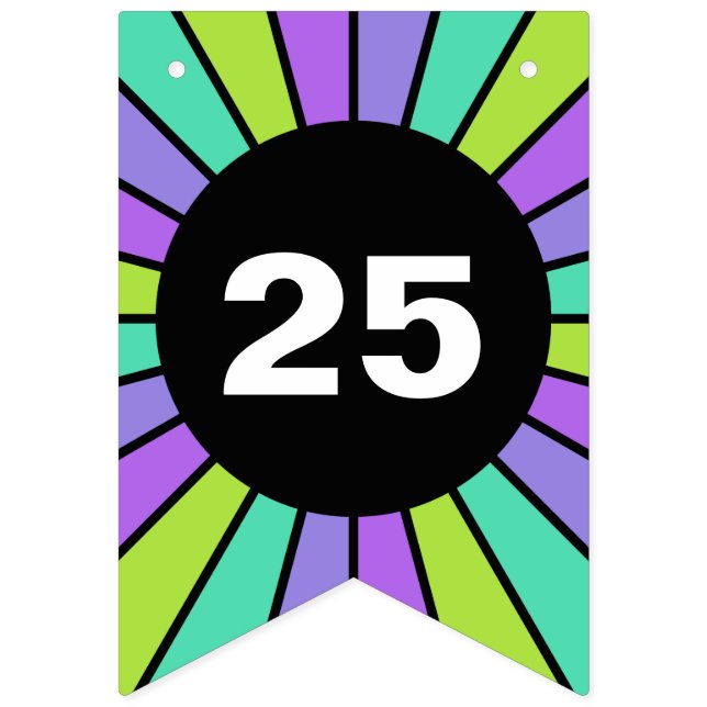 Round Rays Frame 16 + your backgr. & ideas Bunting (First Flag)