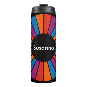Round Rays Frame 16 + your backgr. & ideas Thermal Tumbler