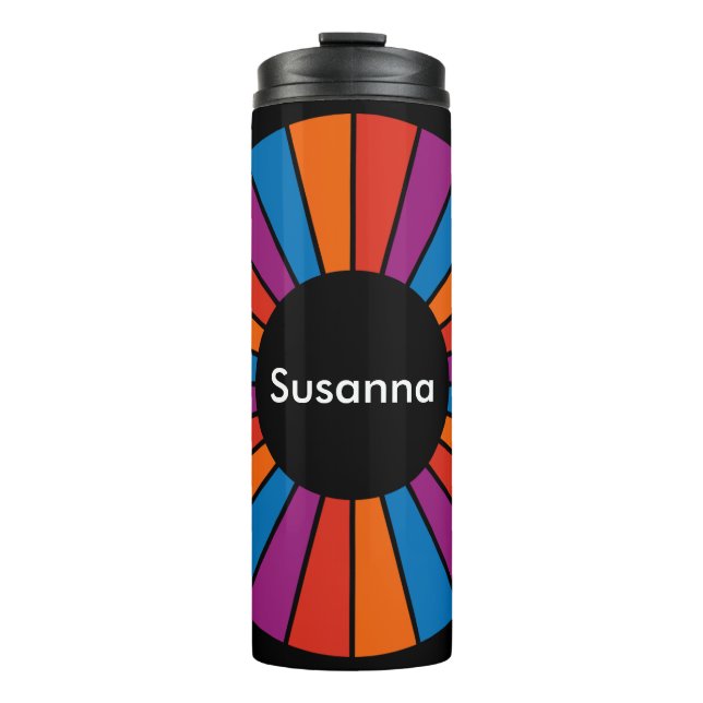 Round Rays Frame 16 + your backgr. & ideas Thermal Tumbler (Front)