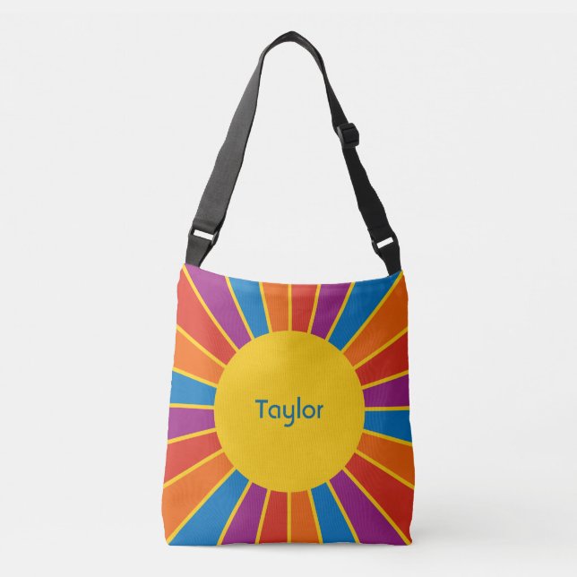 Round Rays Frame 20 + your backgr. & ideas Crossbody Bag (Front)