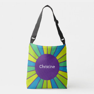 Round Rays Frame 22 + your backgr. & ideas Crossbody Bag