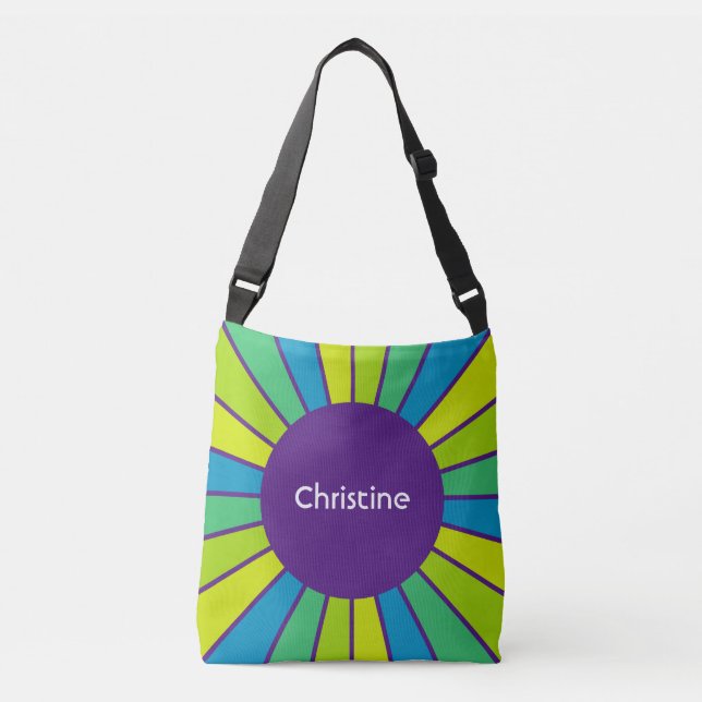 Round Rays Frame 22 + your backgr. & ideas Crossbody Bag (Front)