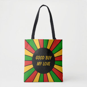 Round Rays Frame Rastafari + your backgr. & ideas Tote Bag