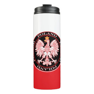 Round Red Polish Eagle Thermal Tumbler