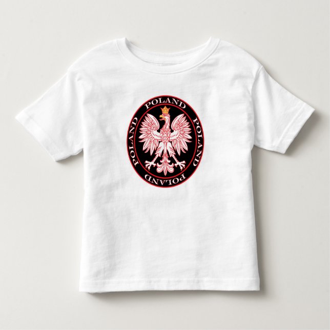 Round Red Polish Eagle Toddler T-Shirt (Front)