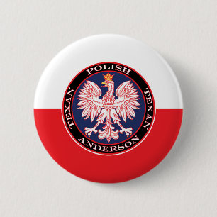 Round Red Polska Eagle 6 Cm Round Badge