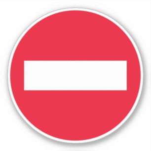 Round red stop sign vinyl sticker