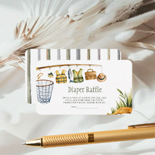 Round Reel Excited Little Fisherman Diaper Raffle  Enclosure Card