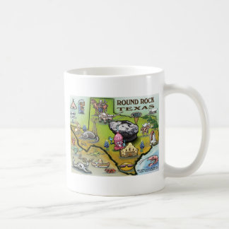 Round Rock Texas Cartoon Map Coffee Mug