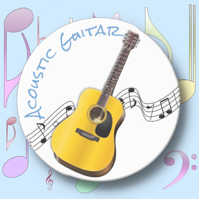 ROUND Sandstone COASTER - Acoustic Guitar (Creator Uploaded)