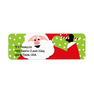 Round Santa Address Label Return Address Label