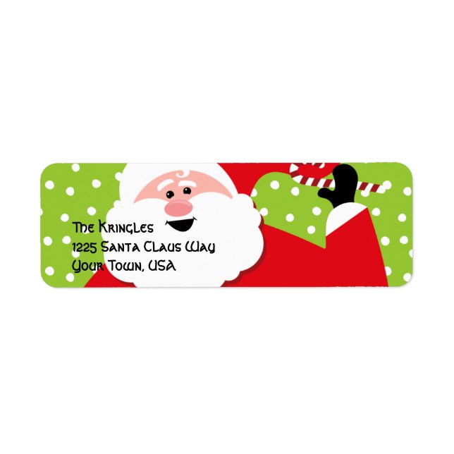 Round Santa Address Label Return Address Label (Front)