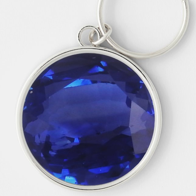 Round Sapphire Keychain (Front)