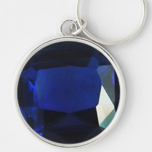Round Sapphire Keychain