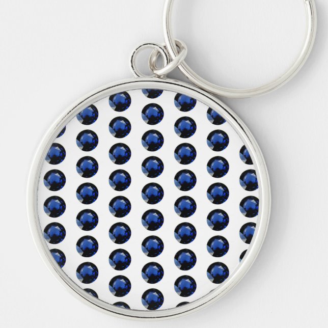 Round Sapphire Keychain (Front)