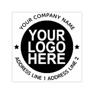 Round Self-Inking Return Logo Stamp With Address