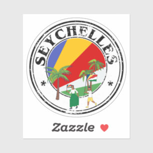 Round Seychelles Flag Seal Sticker-Perfect Laptop