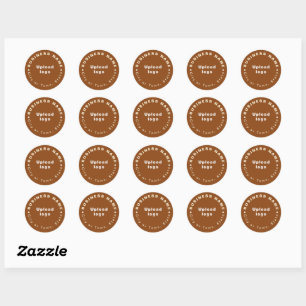 Round Shape Business Brand on Brown Sticker