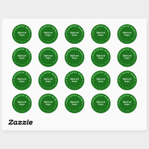 Round Shape Business Brand on Green Sticker