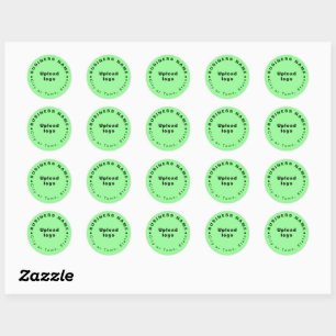 Round Shape Business Brand on Light Green Sticker