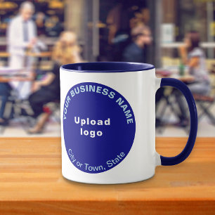 Round Shape Business Brand on Navy Blue Combo Mug