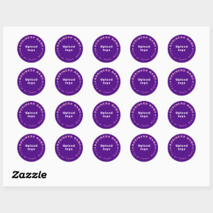Round Shape Business Brand on Purple Sticker