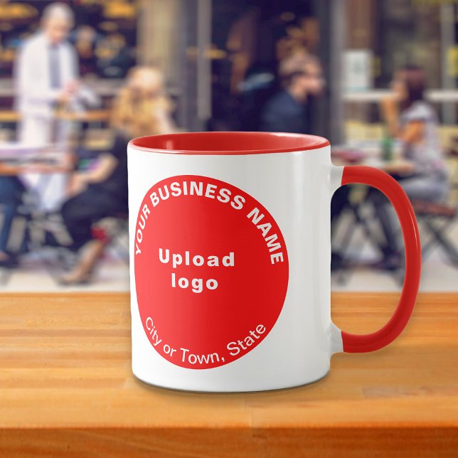 Round Shape Business Brand on Red Combo Mug (Build brand name awareness. Red combo mug with round shape business brand.)