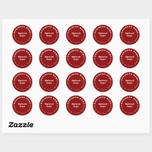 Round Shape Business Brand on Red Sticker