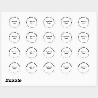 Round Shape Business Brand on White Sticker