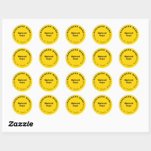 Round Shape Business Brand on Yellow Sticker