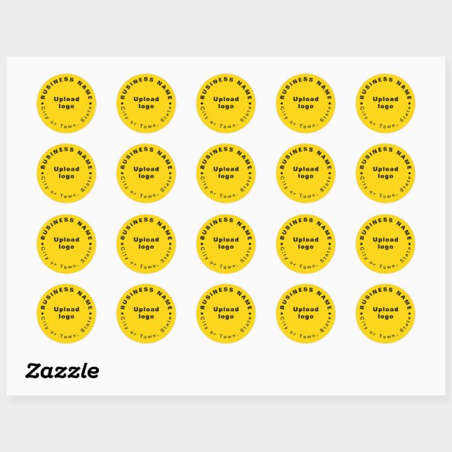 Round Shape Business Brand on Yellow Sticker (Sheet)