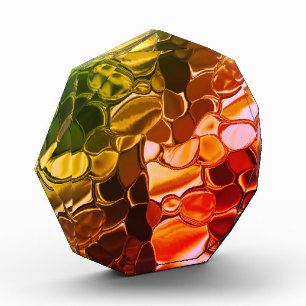 Round shapes that migrate from red to greenish photo block