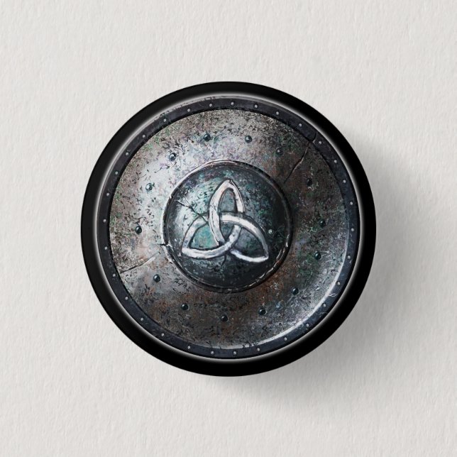 Round Shield Button - Triquetra Emblem (Front)