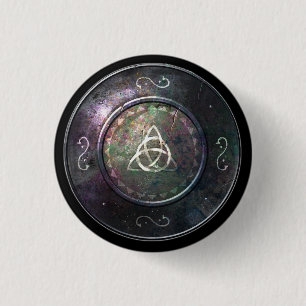 Round Shield Button - Triquetra Emblem