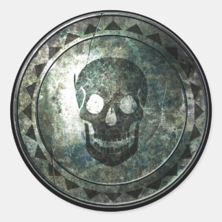 Round Shield - Skull Emblem Classic Round Sticker