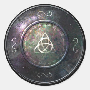 Round Shield Sticker - Triquetra Emblem