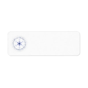 Round snowflake return address label