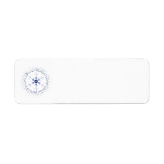 Round snowflake return address label