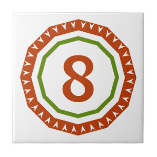 Round Spanish Letter House Number Tiles