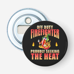 Round Spicy Cute Chilli Firefighting Volunteer Bottle Opener