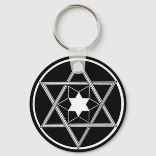 Round Star of David Key Ring