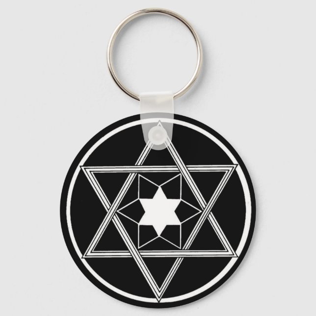 Round Star of David Key Ring (Front)