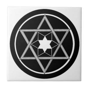 Round Star of David Tile