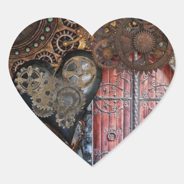 Round Steampunk Door Pocket Watch  Wedding Sticker (Front)