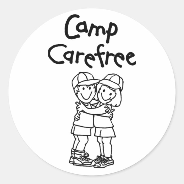Round Sticker | Camp Carefree Products (Front)