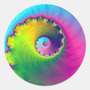 Round Sticker Colour Wash Spiral