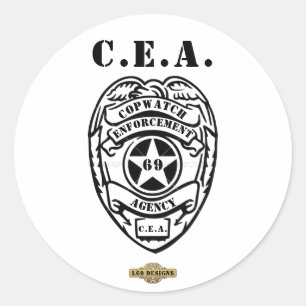  round sticker  "COPWATCH ENFORCEMENT AGENCY"
