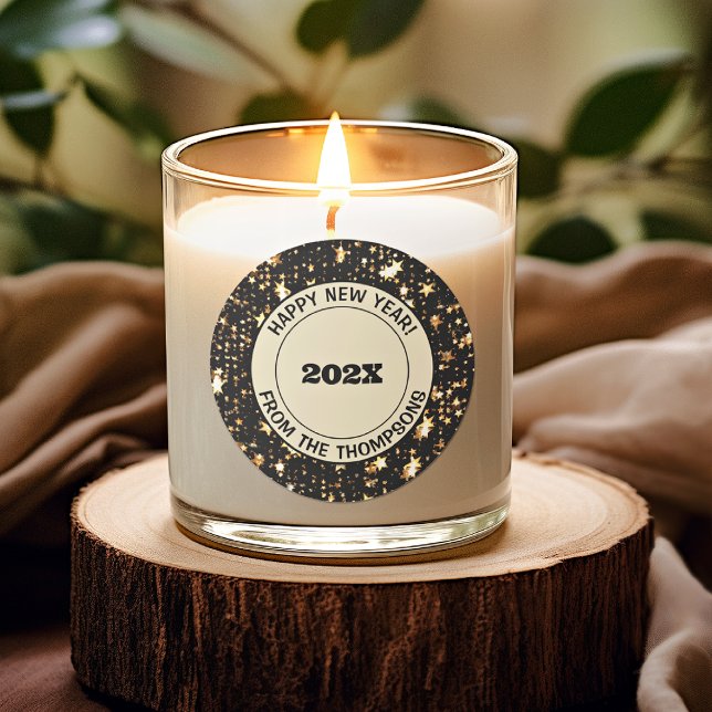 Round Sticker | Festive 3-inch Happy New Year! (Creator Uploaded)