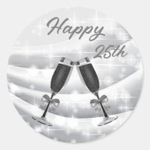 Round Sticker Happy 25h Anniversary