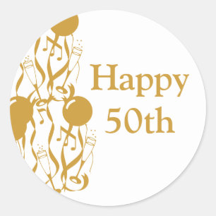 Round Sticker Happy 50h Anniversary